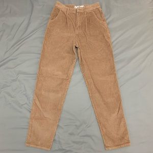 Hollister Tan High-Waisted Corduroy Pants